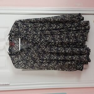 Dmbm Button Up V Neck Long Sleeve Blouse